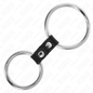 KINK - ANELL PENIS DOBLE METALL 3.7 CM A 5 CM CONNECTATS PER CORRETJA POLIPIEL MODEL 2