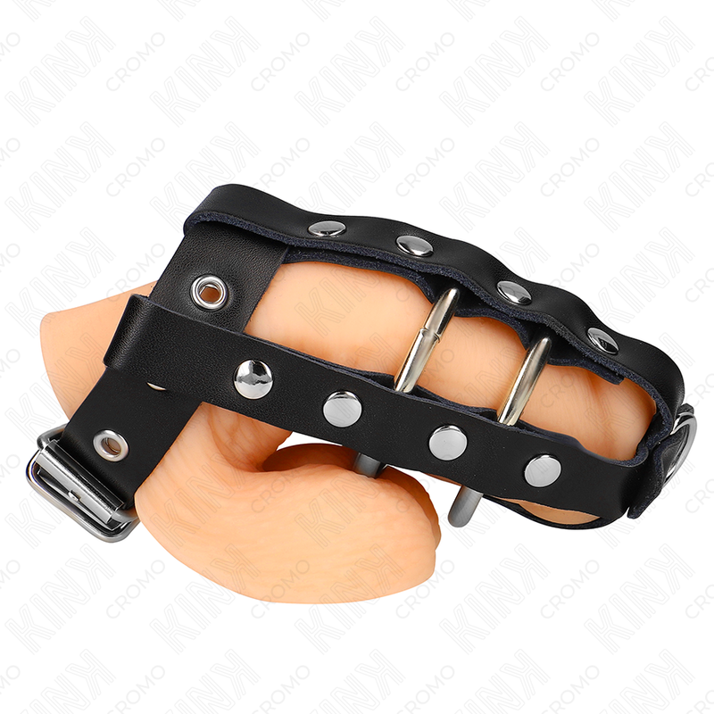 Jaula para pene ajustable con candado de la marca KINK RING POWER, en color negro, con mecanismo de ajuste y cierre con candado.