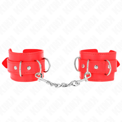 Muñequera ajustable KINK con 3 anillas en rojo, tamaño 17,5-25 cm y 6 cm de ancho, para restricción de muñecas.
