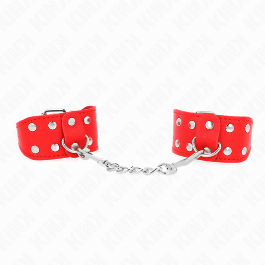 KINK - ADJUSTABLE DOUBLE ROW STUD WRISTBANDS RED