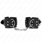 KINK - WRISTBANDS WITH DOUBLE ROW OF STUDS BLACK ADJUSTABLE 19-26 CM