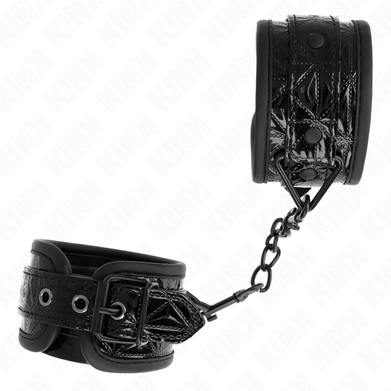 KINK - Adjustable Black Diamond Pattern Wristbands 17-26 cm x 5.5 cm