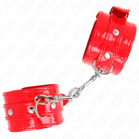 KINK - ADJUSTABLE RED STUDDED WRISTBANDS 23-33 CM