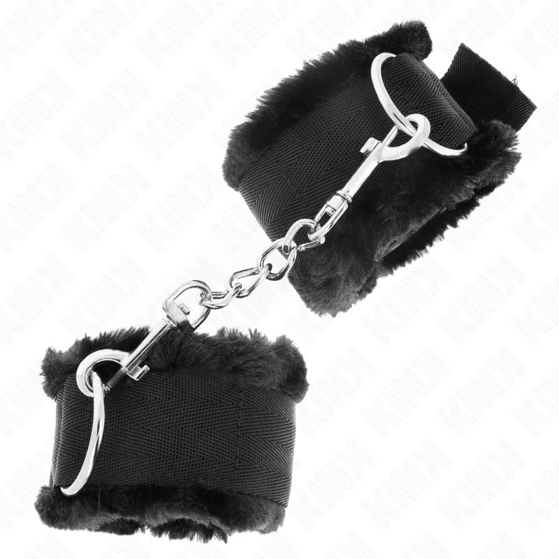 Muñequera forrada negra ajustable de KINK, resistente y cómoda, para muñecas de 17 a 31 cm, tamaño 7 cm.
