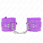 KINK - LINED WRISTBANDS WITH SQUARE HOLES, VIOLET, AND ADJUSTABLE VIOLET STRAP 17-29 CM X 6 CM