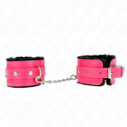 KINK - CANELLERES FORRADES PREMIUM NEGRE AMB CORRETJA FÚCSIA AJUSTABLE 17-29 CM X 6 CM