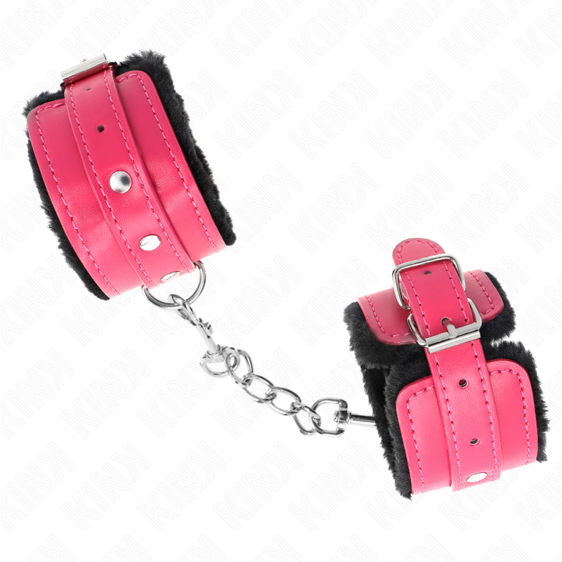 KINK - CANELLERES FORRADES PREMIUM NEGRE AMB CORRETJA FÚCSIA AJUSTABLE 17-29 CM X 6 CM