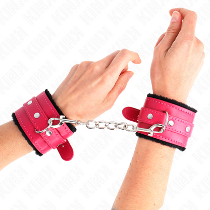 KINK - CANELLERES FORRADES PREMIUM NEGRE AMB CORRETJA FÚCSIA AJUSTABLE 17-29 CM X 6 CM