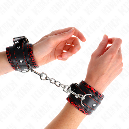 KINK - CANELLERES FORRADES VERMELL / NEGRE AJUSTABLE 17-29 CM X 6 CM