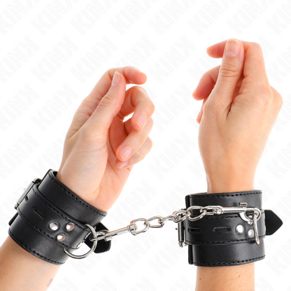 KINK - BLACK WRISTBANDS WITH ADJUSTABLE BLACK STRAP 17-28 CM X 6 CM