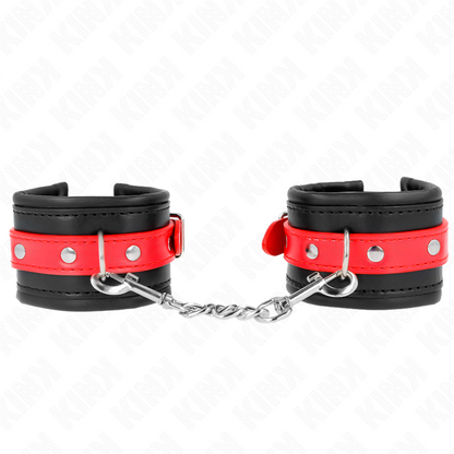 KINK - CANELLERES NEGRE AMB CORREA VERMELL AJUSTABLE 17-28 CM X 6 CM