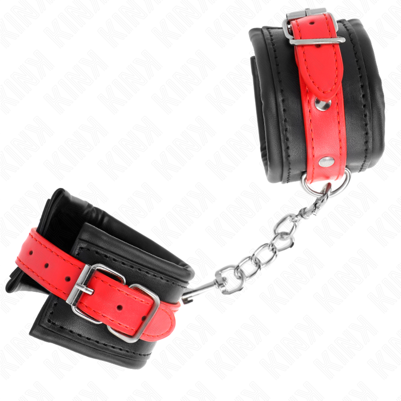 KINK - CANELLERES NEGRE AMB CORREA VERMELL AJUSTABLE 17-28 CM X 6 CM