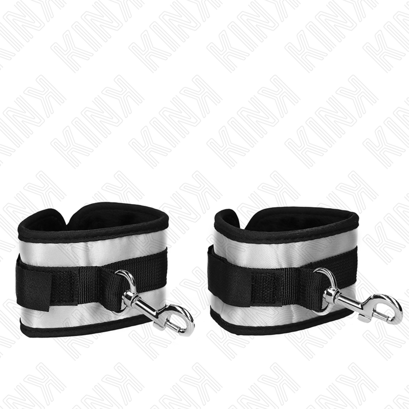 Muñequera de neopreno gris de 23 x 5 cm de la marca KINK WRIST RESTRAINT, con detalles ajustables y cómodos.