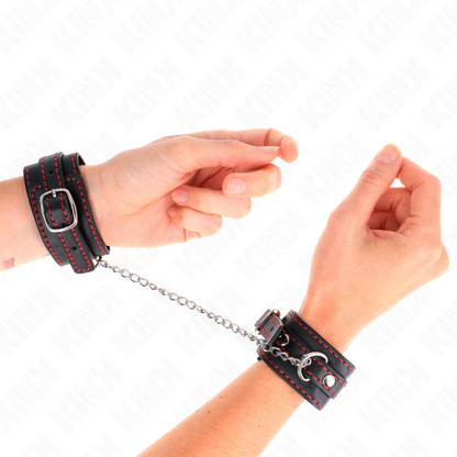 KINK - CANELLERES PETITA NEGRE AMB DETALLS EN VERMELL AJUSTABLE 14-24 CM X 3.5 CM