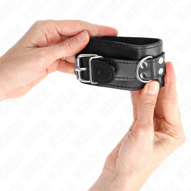 KINK - SIMPLE BLACK ADJUSTABLE WRISTBANDS 20-23 CM X 5.5 CM