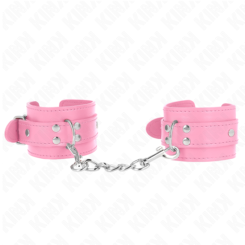 Muñequera sencilla rosa ajustable de la marca KINK, resistente y cómoda, mide 20-23 cm de largo y 5.5 cm de ancho.