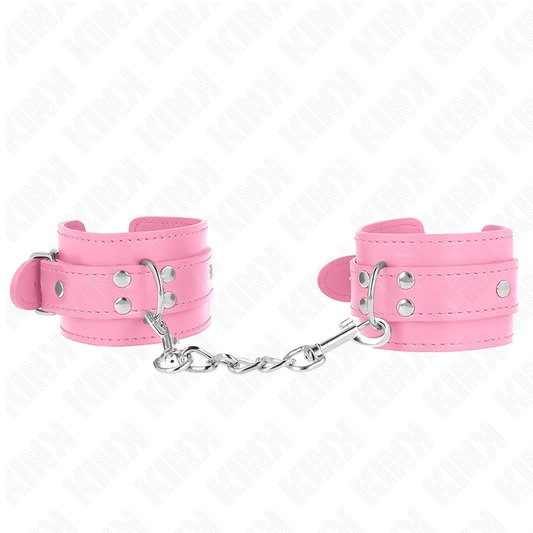 Muñequera sencilla rosa ajustable de la marca KINK, resistente y cómoda, mide 20-23 cm de largo y 5.5 cm de ancho.