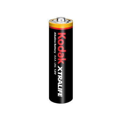 Pila alcalina AAA KODAK XTRALIFE en blister de 4 unidades, batería duradera para dispositivos electrónicos.