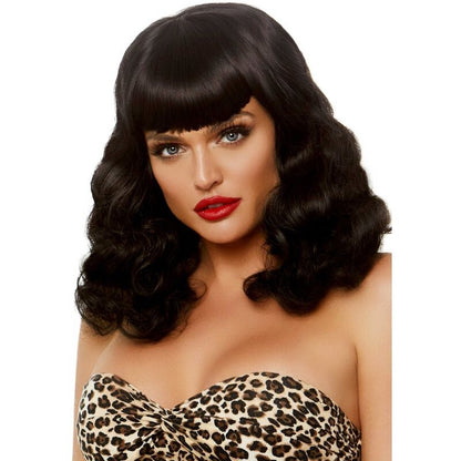 LEG AVENUE - PERRUCA RETRO ARRIBADA AMB FLEQUILLO LUMINISCENT NEGRE