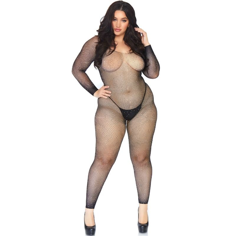 LEG AVENUE - BODYSTOCKING EN XARXA AMB BRILLANT 1X-2X