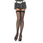 Black fishnet stockings with lace trim from Leg Avenue Hosiery, showcasing a delicate and stylish design.
