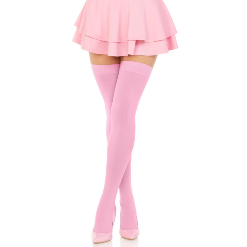 Medias de nailon rosa de la marca LEG AVENUE HOSIERY, estilo elegante y femenino para ocasiones especiales.