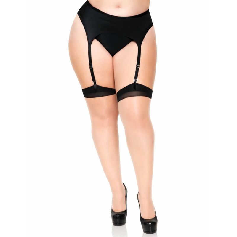 Nude stockings with Cuban heel and back seam from Leg Avenue Hosiery, showcasing elegant leg coverage and style.