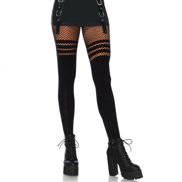 LEG AVENUE - PANTYHOUSE MITGES REIXETA NEGRE