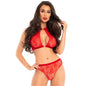 LEG AVENUE - SET DUES PECES PANTIES I TOP COLL HALTER NEGRE M/L
