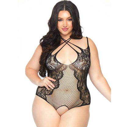 Teddy de LEG AVENUE con abertura ajustable para mujer, en color negro, ajustable y cómodo para ocasiones especiales.
