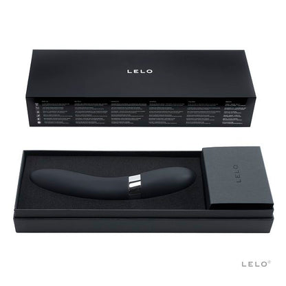 Black LELO ELISE 2 vibrator showcasing its sleek design and ergonomic shape for enhanced pleasure and comfort.