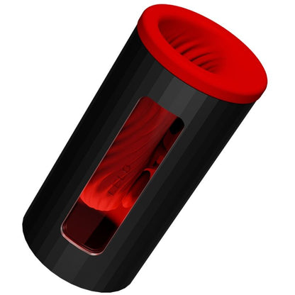 Masturbador masculino LELO F1S V3 en color rojo, con detalles de textura y diseño ergonómico para mayor comodidad y placer.