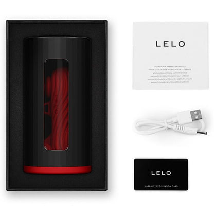 Masturbador masculino LELO F1S V3 de color rojo, con diseño ergonómico y detalles internos visibles en la imagen.