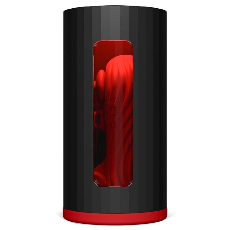 Masturbador masculino LELO F1S V3 en color rojo, con diseño ergonómico y detalles internos visibles.
