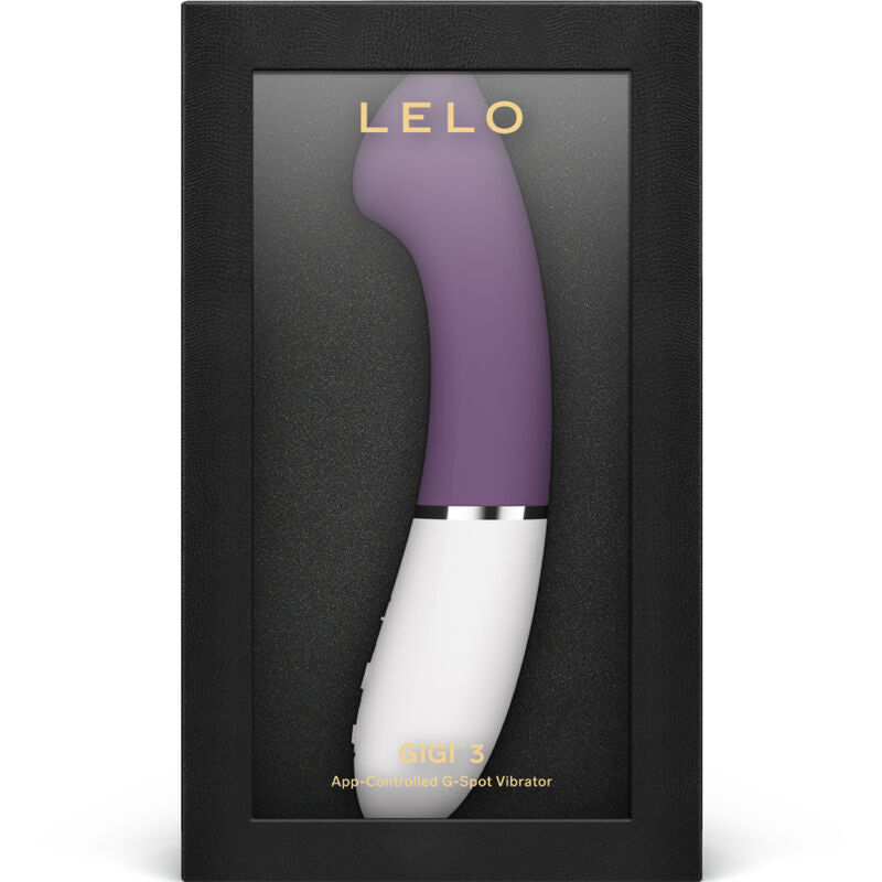 Vibrador punto G LELO GIGI™ 3 de color violeta, con diseño ergonómico y suave para estimulación precisa.