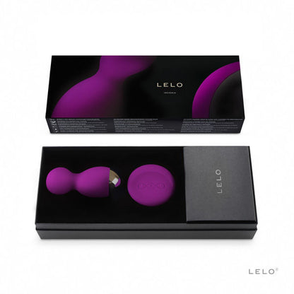 LELO Insignia Hula Beads in purple, showcasing the unique design and texture of the pleasure product.