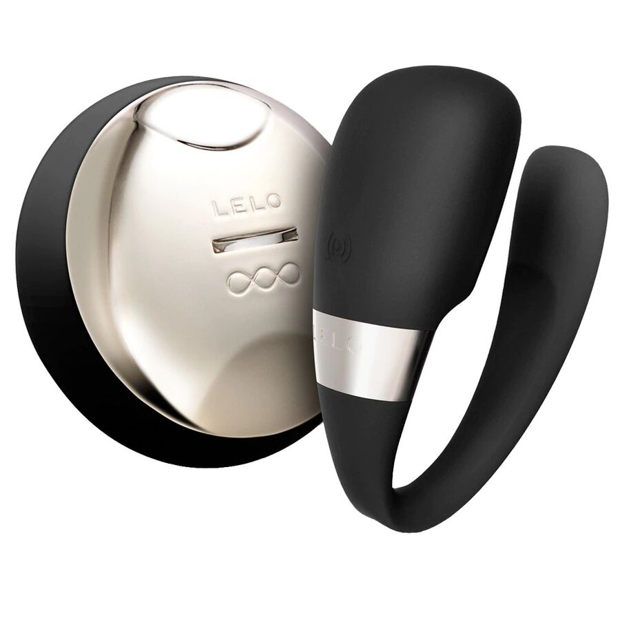 LELO Insignia Tiani 3 black massager with ergonomic design and dual stimulation features.