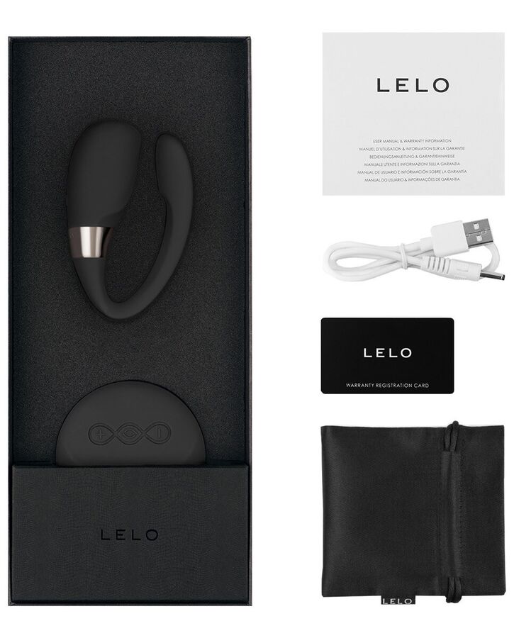LELO Insignia Tiani 3 black massager with ergonomic design and dual motors for enhanced pleasure.