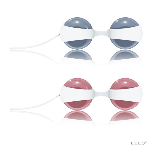 Bolas Kegel LELO Luna Beads Mini, pequeñas y suaves para entrenamiento del suelo pélvico, con diseño elegante y compacto.