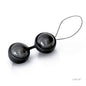LELO LUNA BEADS NOIR Kegel balls in sleek black design, showcasing their smooth surface and rounded shape.