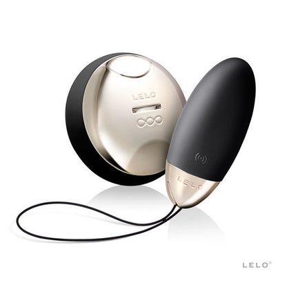 LELO Lyla 2 Insignia Design Edition black massage egg on a soft surface, showcasing its sleek, elegant design.