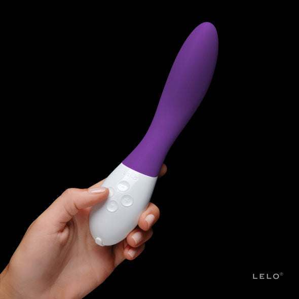 LELO MONA 2 violet vibrator with ergonomic design and smooth silicone surface, showcasing its elegant shape and color.