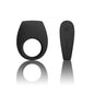 LELO TOR II black vibrating ring on a soft surface, showcasing its sleek design and ergonomic shape.
