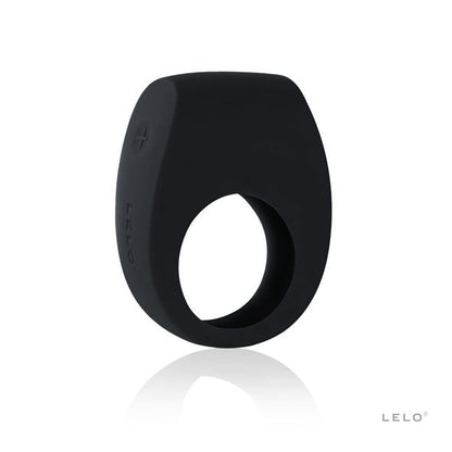 LELO TOR II black vibrating ring, showcasing its sleek design and textured surface, perfect for enhanced intimate experiences.