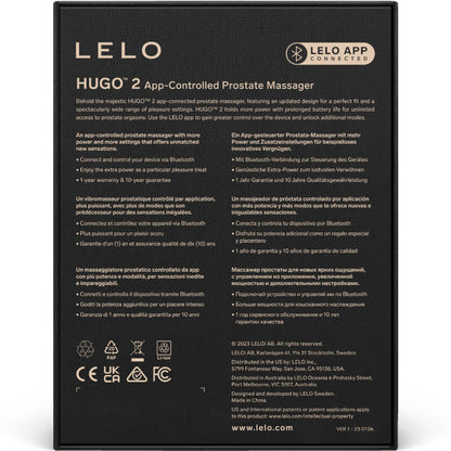 Masajeador de próstata LELO Hugo 2 en color verde, con diseño ergonómico y texturizado para uso íntimo.