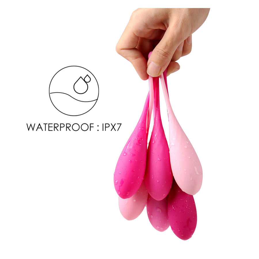 Pelota de entrenamiento Kegel Leslie para suelo pélvico, 6 pesos, diseñada para fortalecer músculos del suelo pélvico.