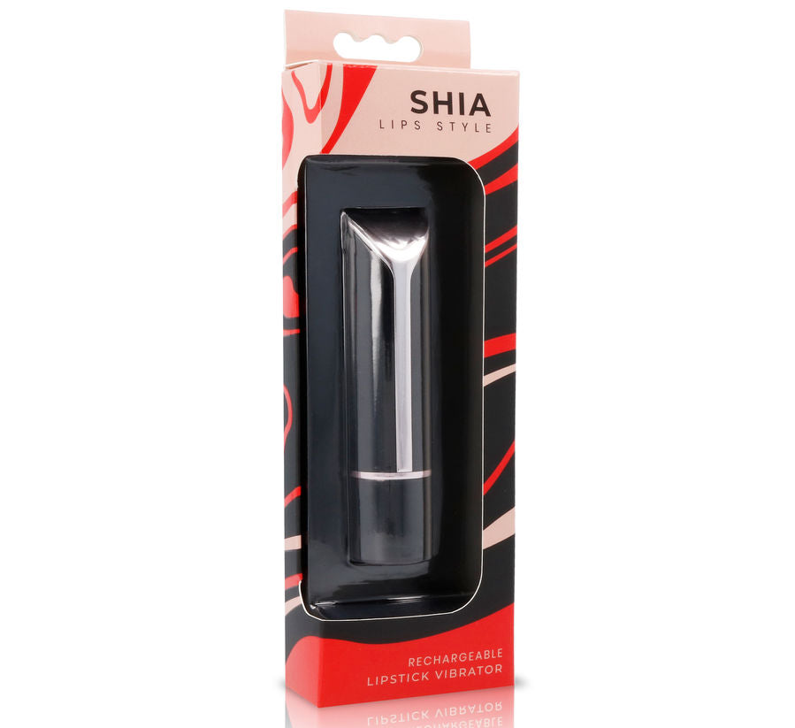 Brillo labial vibrador LIPS STYLE Shia con diseño elegante y color vibrante, ideal para labios y estimulación.