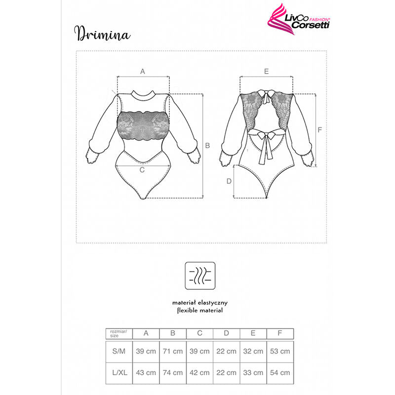 LIVCO CORSETTI FASHION - DRIMINA LC90690 BODY BLAU MARÍ L/XL