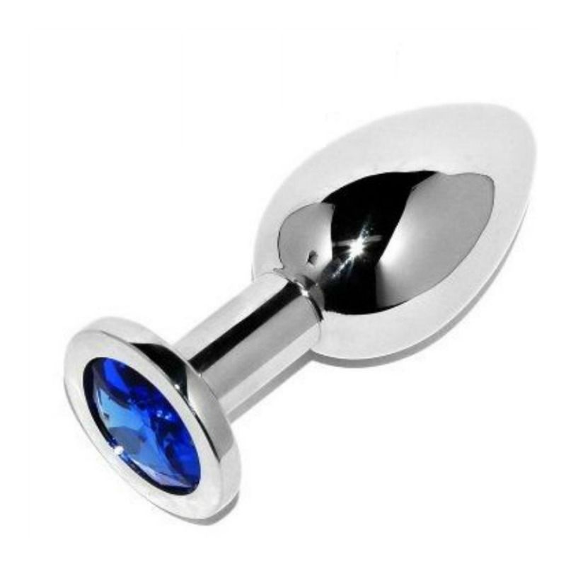 Small blue diamond anal plug by Metal Hard, measuring 5.71 cm, showcasing a sleek metal design and smooth finish.