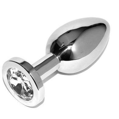 Small transparent diamond anal plug by Metal Hard, measuring 5.71cm, showcasing its sleek design and smooth finish.